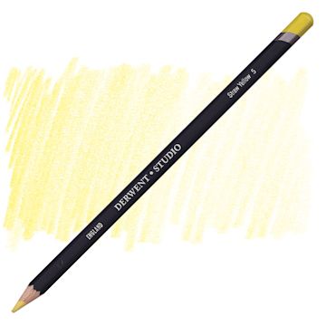 Open in modal - Derwent Studio Colored Pencil - Straw Yellow pencil and swatch