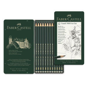Faber-Castell 9000 Drawing Pencils-Art Set of 12  Outside of package and Contents