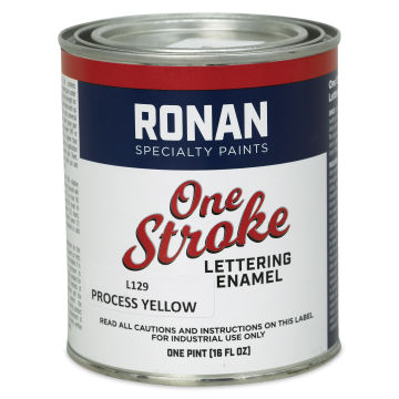 Ronan One Stroke Lettering Enamel - Process Yellow, Pint (Front)