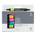 Winsor & Newton Promarker Brush Markers - Mid Tones, Set of 6