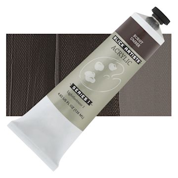 Open in modal - Blick Artists' Acrylic - Burnt Umber, 4.65 oz tube and swatch