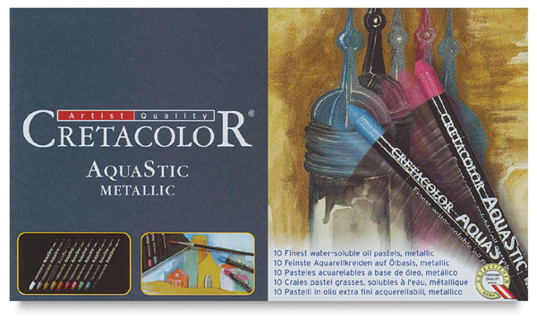 Cretacolor AquaStics - Metallic Colors, Tin Set, Set of 10 | BLICK