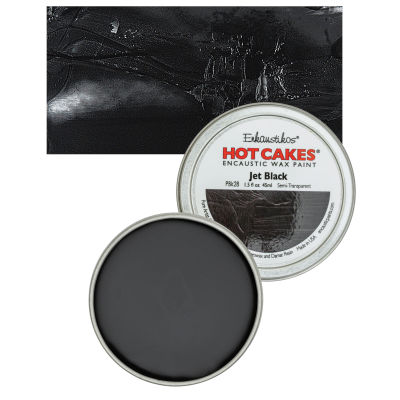 Enkaustikos Hot Cakes Encaustic Wax Paint - Jet Black, 45 ml Tin