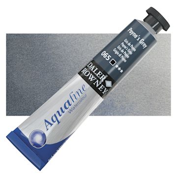 Open in modal - Daler-Rowney Aquafine Watercolor - Payne's Grey, 8 ml, Tube and swatch