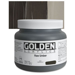 Golden Heavy Body Artist Acrylics - Raw Umber, 32 oz jar
