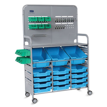 Gratnells Makerspace Cart - Silver with Cyan Blue