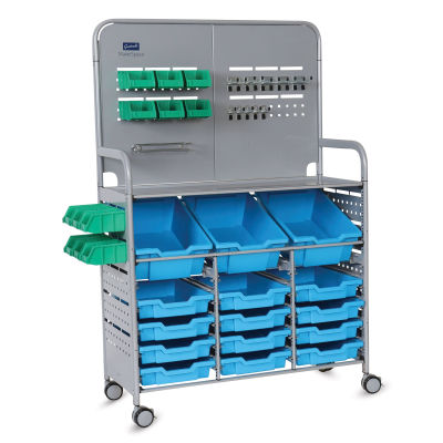 Gratnells Makerspace Cart - Silver with Cyan Blue