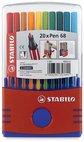Stabilo Pen 68 Pen Sets - Front of package of Color Parade Set of 20