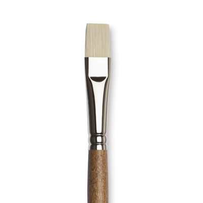 Winsor & Newton Artists' Oil Synthetic Hog Brush - Bright, Size 8, Long Handle (close-up)