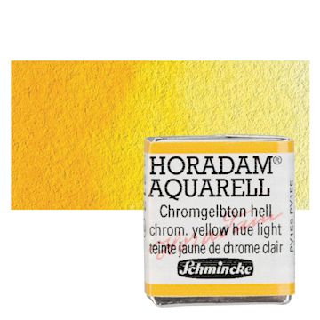 Open in modal - Schmincke Horadam Aquarell Watercolor - Chromium Yellow Hue Light, Half Pan and swatch