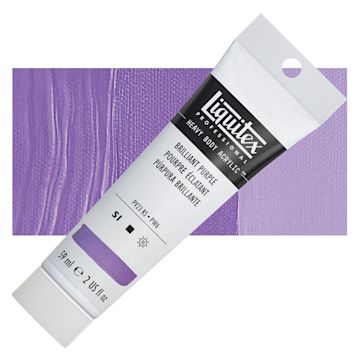 Open in modal - Liquitex Heavy Body Artist Acrylic - Brilliant Purple, 2 oz Tube and swatch