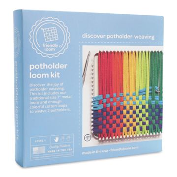 Open in modal - Friendly Loom Potholder Loom Kit - 7" x 7", packaging