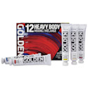 Golden Heavy Body Artist Acrylic Set - Mixing Set of 12 with Gloss Glazing Liquid, 22 ml Tubes