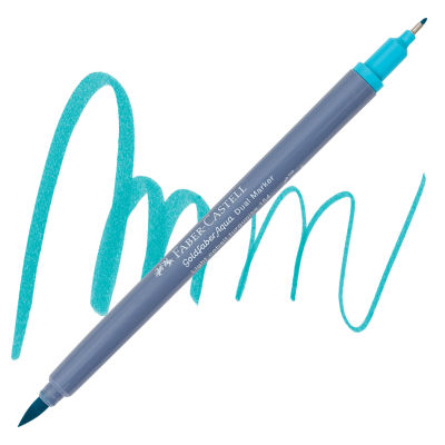Faber-Castell Goldfaber Aqua Dual Marker - 154 Light Cobalt Turquoise (swatch and marker)