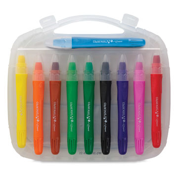 Gel Retractable Watercolor Crayons  - Crayons shown in open storage case