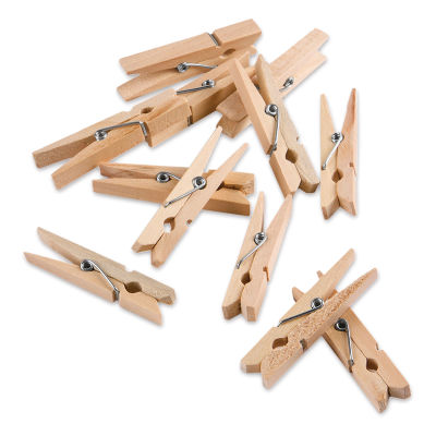 Darice Wooden Spring Clothespins - Small, Pkg of 24