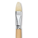 Escoda Clasico Chungking White Bristle Brush - Flat, Long Handle, Size 20