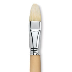 Escoda Clasico Chungking White Bristle Brush - Flat, Long Handle, Size 20