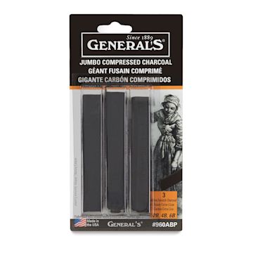 Open in modal - General’s Jumbo Compressed Charcoal - Pkg of 3, front of the packaging