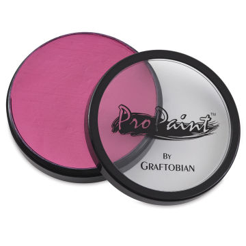 Graftobian ProPaint Face and Body Paints - Open jar of 30 ml Tickled Pink color with lid adjacent
