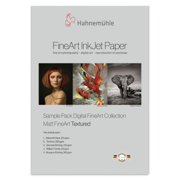 Hahnemühle Matte FineArt Textured Inkjet Paper Sample Pack - 8-1/2" x 11", Pkg of 10 (Front of package)