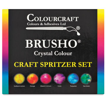 Brusho Crystal Colours - Front view of Craft Spritzer set package