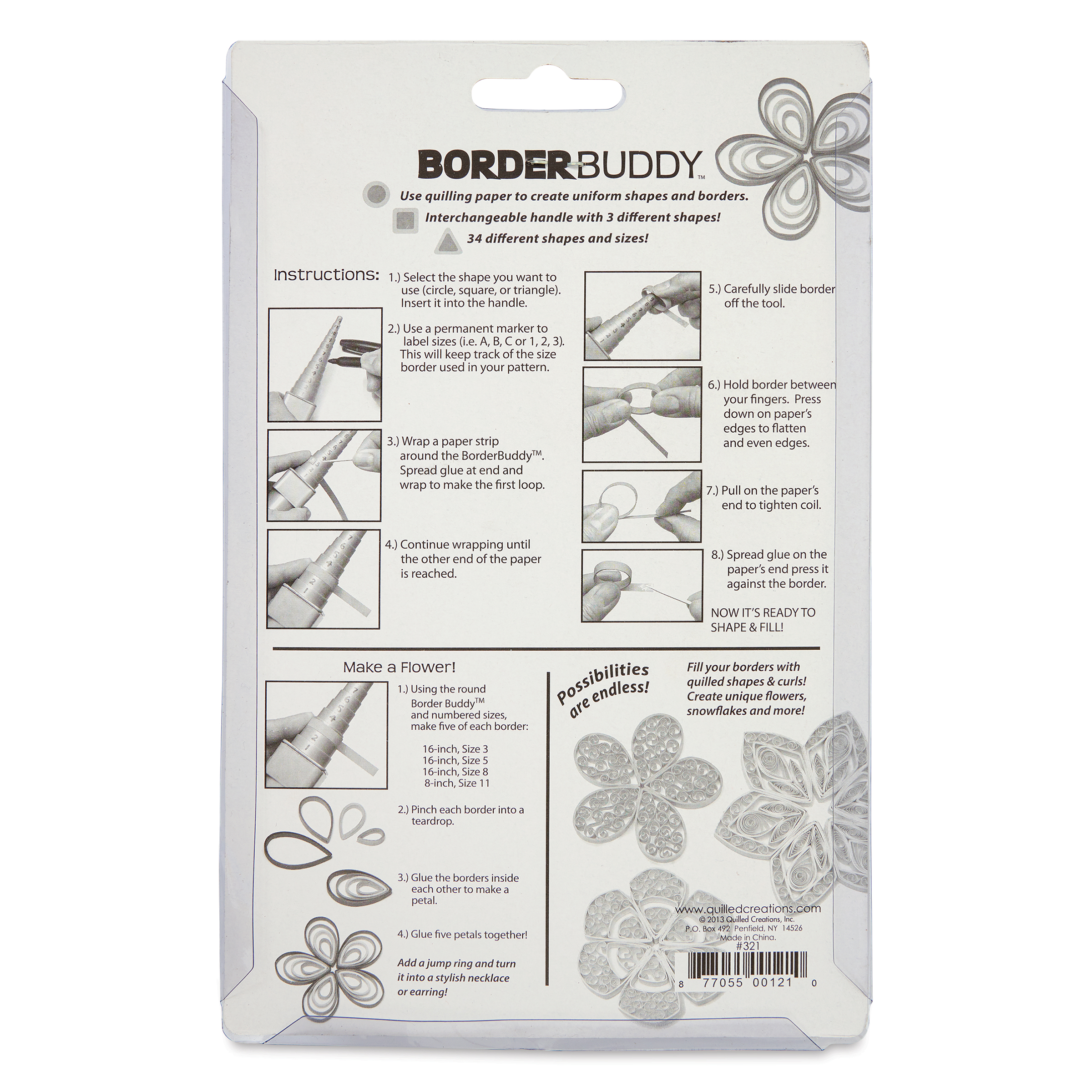 Strumento per la creazione di carta Quilling Border Buddy Strumento per quilling (5 pezzi