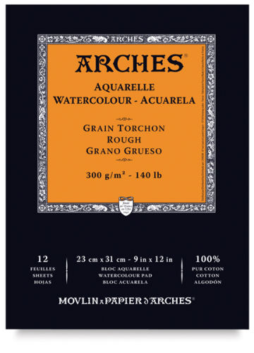 Aquarelle Arches 9 X 12 Watercolor Block Paper 10 Sheets Cold Pressed 300  LB for sale online