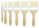Blick Scholastic White Bristle Gesso Brush - 6 sizes of Brushes shown upright in row
