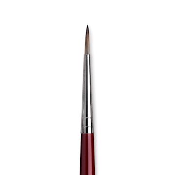 Open in modal - Da Vinci Black Sable Brush - Round, Long Handle, Size 6 close up