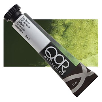Open in modal - QoR Modern Watercolor - Sap Green, 11 ml tube and swatch