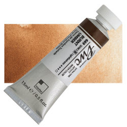 PWC Extra Fine Professional Watercolor - Burnt Umber, 15 ml, Swatch with Tube