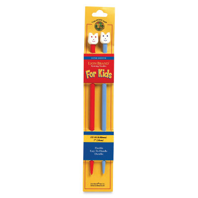 Lion Brand Yarn Kids Knitting Needles - Front of package showing Needles
