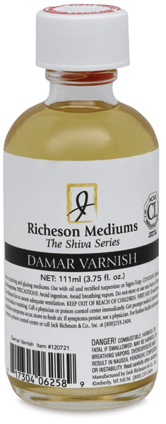 Richeson Shiva Damar Varnish - Front of 3.75 oz Bottle
