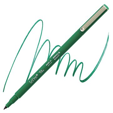 Open in modal - Marvy Uchida LePen Flex Marker - Green marker and swatch