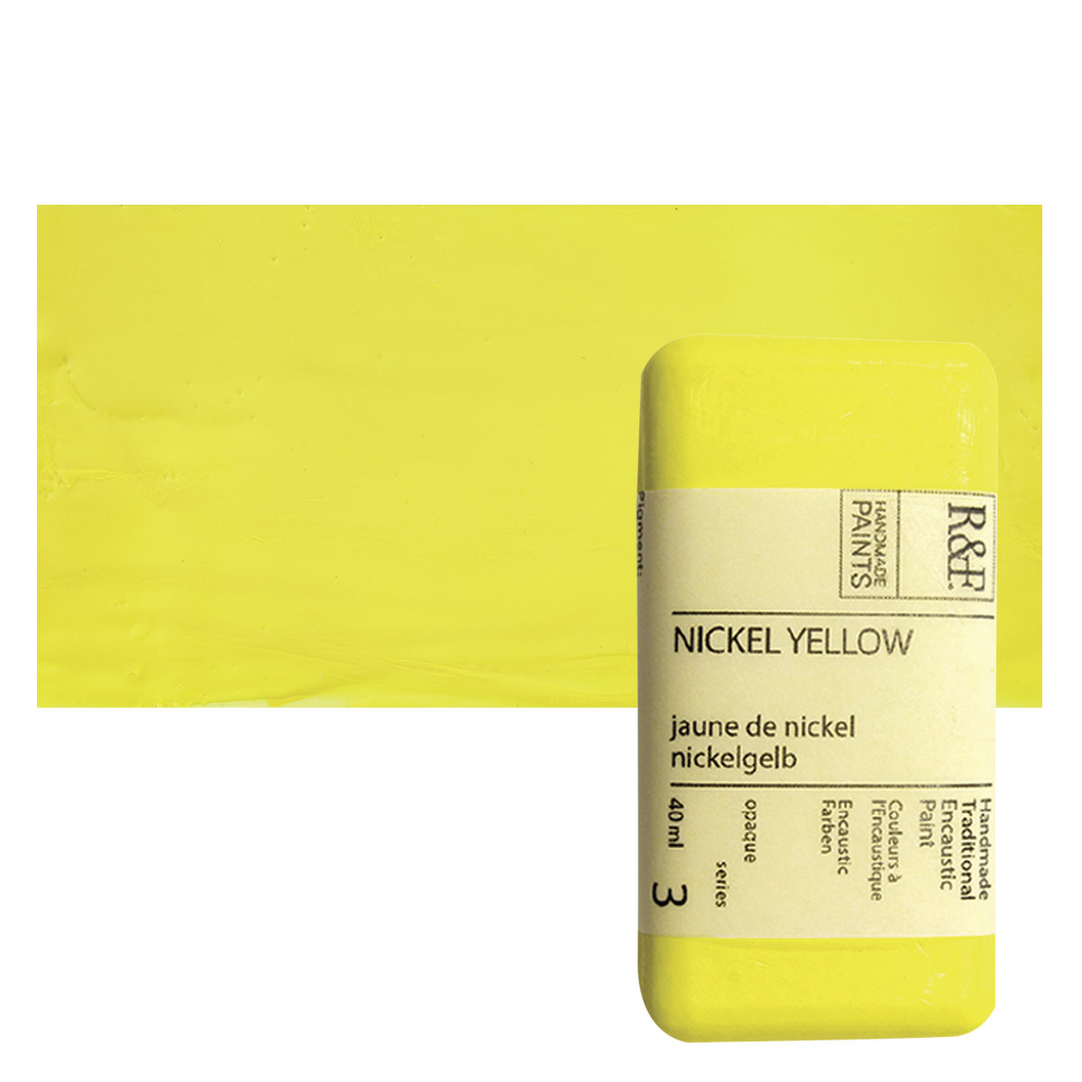 R&F Encaustic Paint Block Nickel Yellow, 40 ml, Block BLICK Art