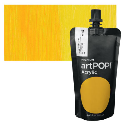 artPOP! Heavy Body Acrylic Paint - Deep Yellow, 120 ml Pouch with swatch