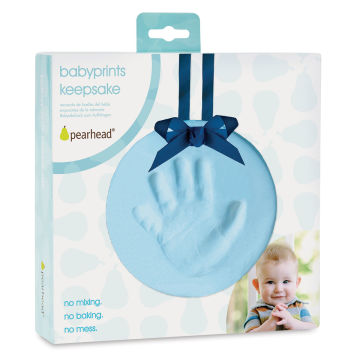 Pearhead Babyprints Keepsake - Front of package of Blue Keepsake
