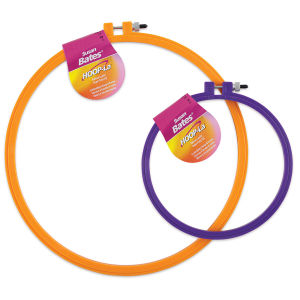 Susan Bates Hoop-La Embroidery Hoops (10" Orange and 6" Purple hoops shown.)