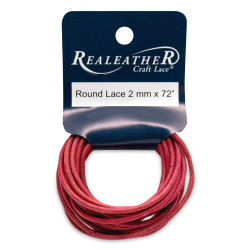 Realeather Round Leather Lace - Red, 2 mm x 2 yds