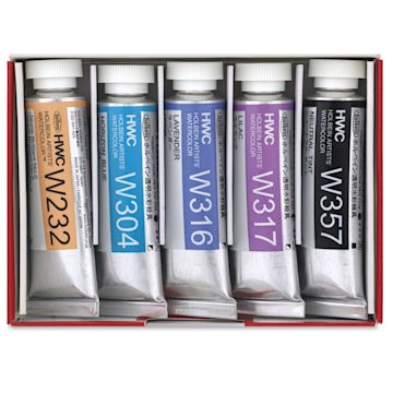Open in modal - Holbein Artists' Watercolors- Set of 5, Tints, 15 ml tubes in package