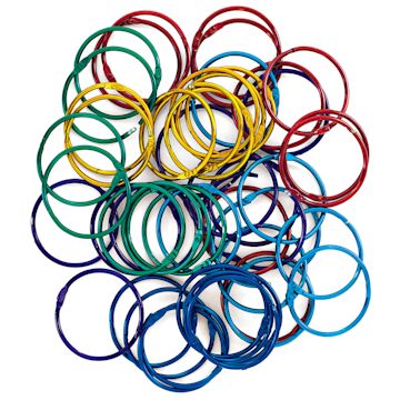 Open in modal - Hygloss Book Rings - 50 2" multicolored book rings in pile