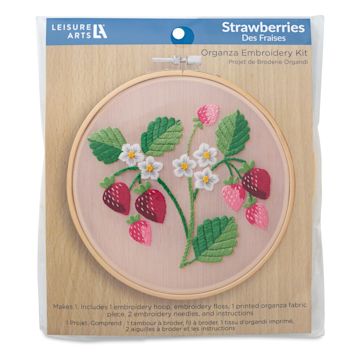 Open in modal - Leisure Arts Organza Embroidery Kit - Strawberries, front of packaging