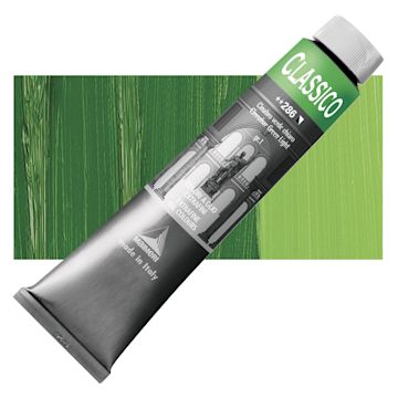 Open in modal - Maimeri Classico Oil Color - Cinnabar Green Light, 200 ml tube and swatch