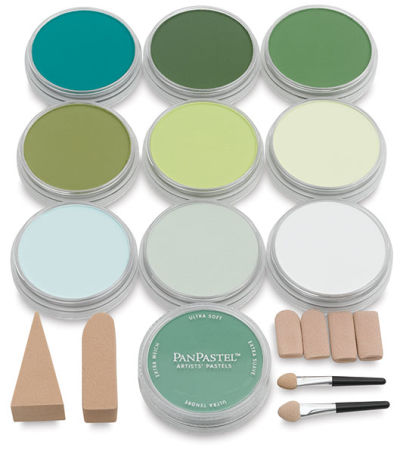 PanPastel Artists' Painting Pastels Greens, Set of 10