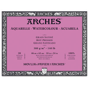 Arches Watercolor Block - 18" x 24", Hot Press, 20 Sheets