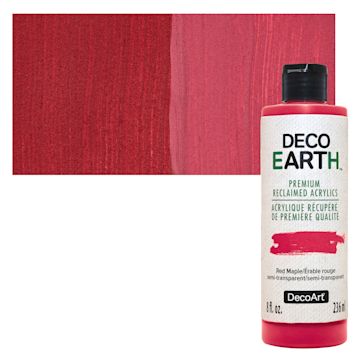 Open in modal - DecoArt DecoEarth Premium Reclaimed Acrylic Paint - Red Maple, 8 oz bottle with swatch
