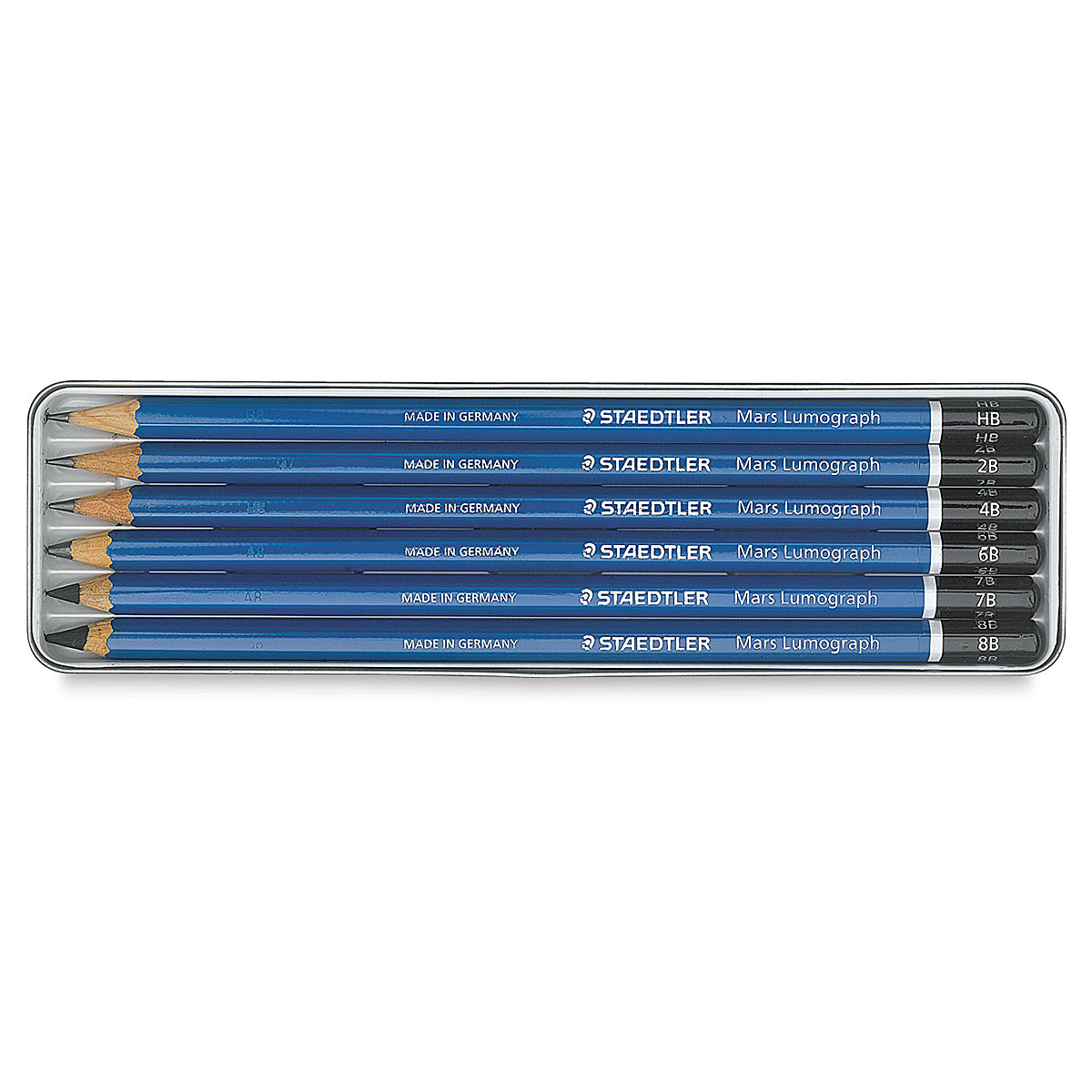 2x Staedtler Lumograph Drawing Pencil Set 100% PEFC - 2H, HB, B, 2B, 4B , 6B