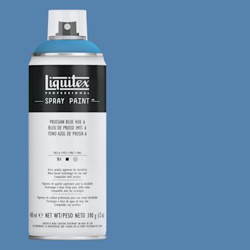 Open in modal - Liquitex Professional Spray Paint - Prussian Blue Hue 6, 400 ml can and swatch