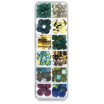 Open in modal - John Bead Czech Glass Bead Box Mix - Stained Glass